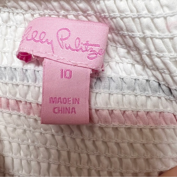 Lilly Pulitzer Felicity Dress Resort White Lady Like Stripe Size 10 - Picture 4 of 16